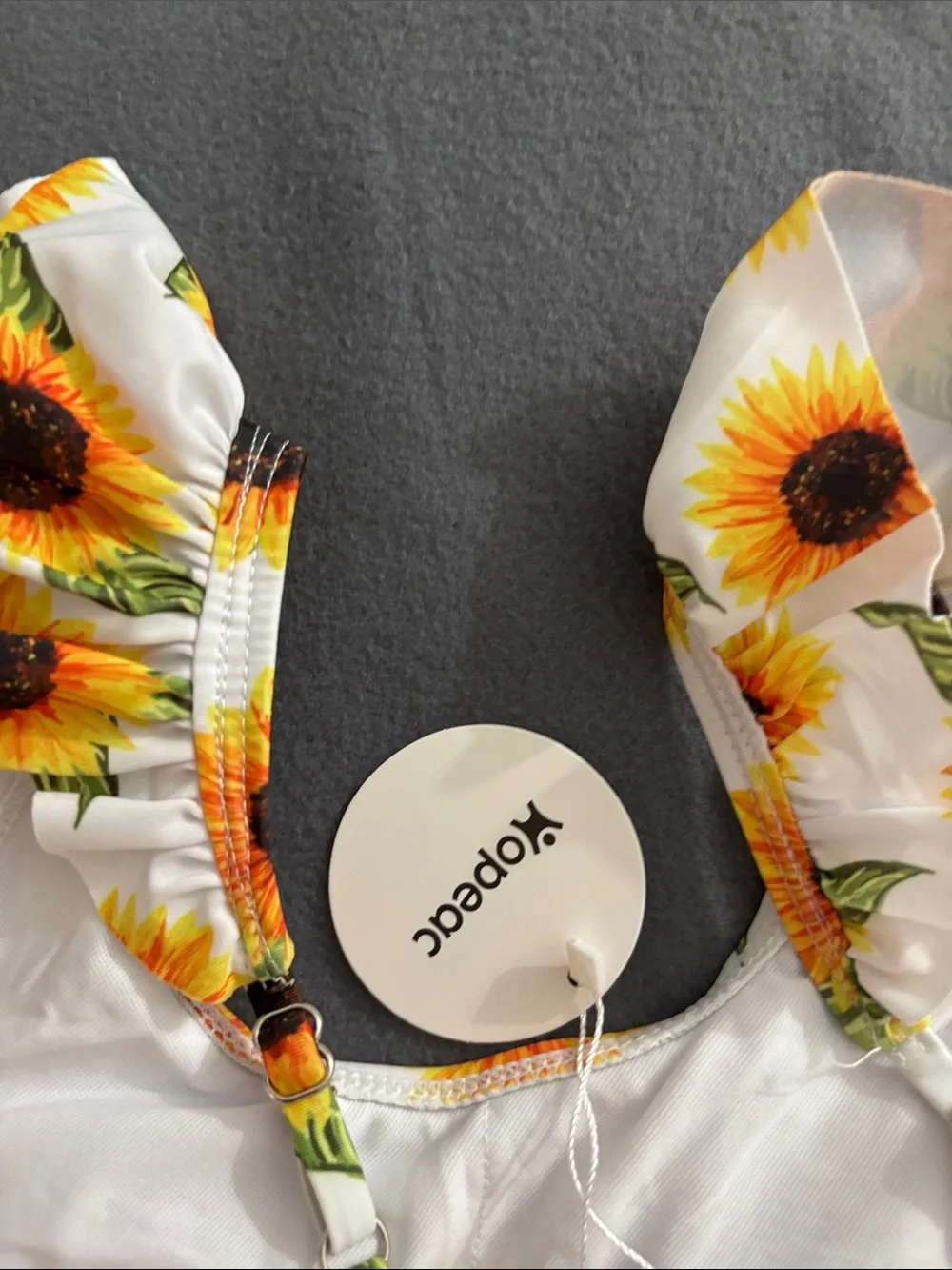 Hopeac Sunflower Tankini Swim Set Skirted Bottom Girls 10-12 (150) L